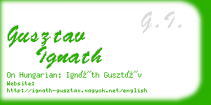 gusztav ignath business card